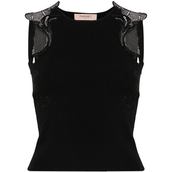 Twin Set  3/4 Jeans TOP IN MAGLIA CON PIZZO Art. 242TP3192 günstig online kaufen