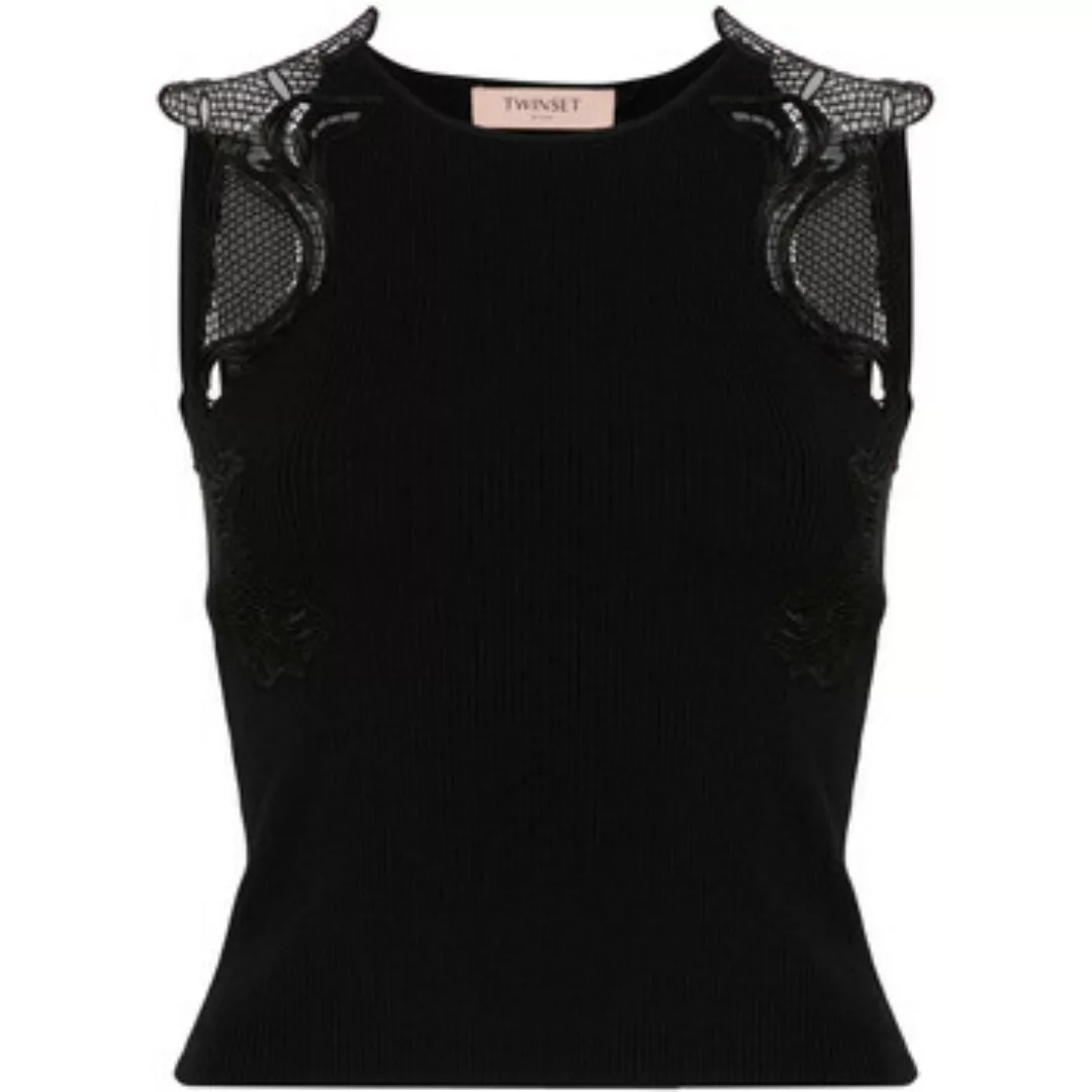 Twin Set  3/4 Jeans TOP IN MAGLIA CON PIZZO Art. 242TP3192 günstig online kaufen