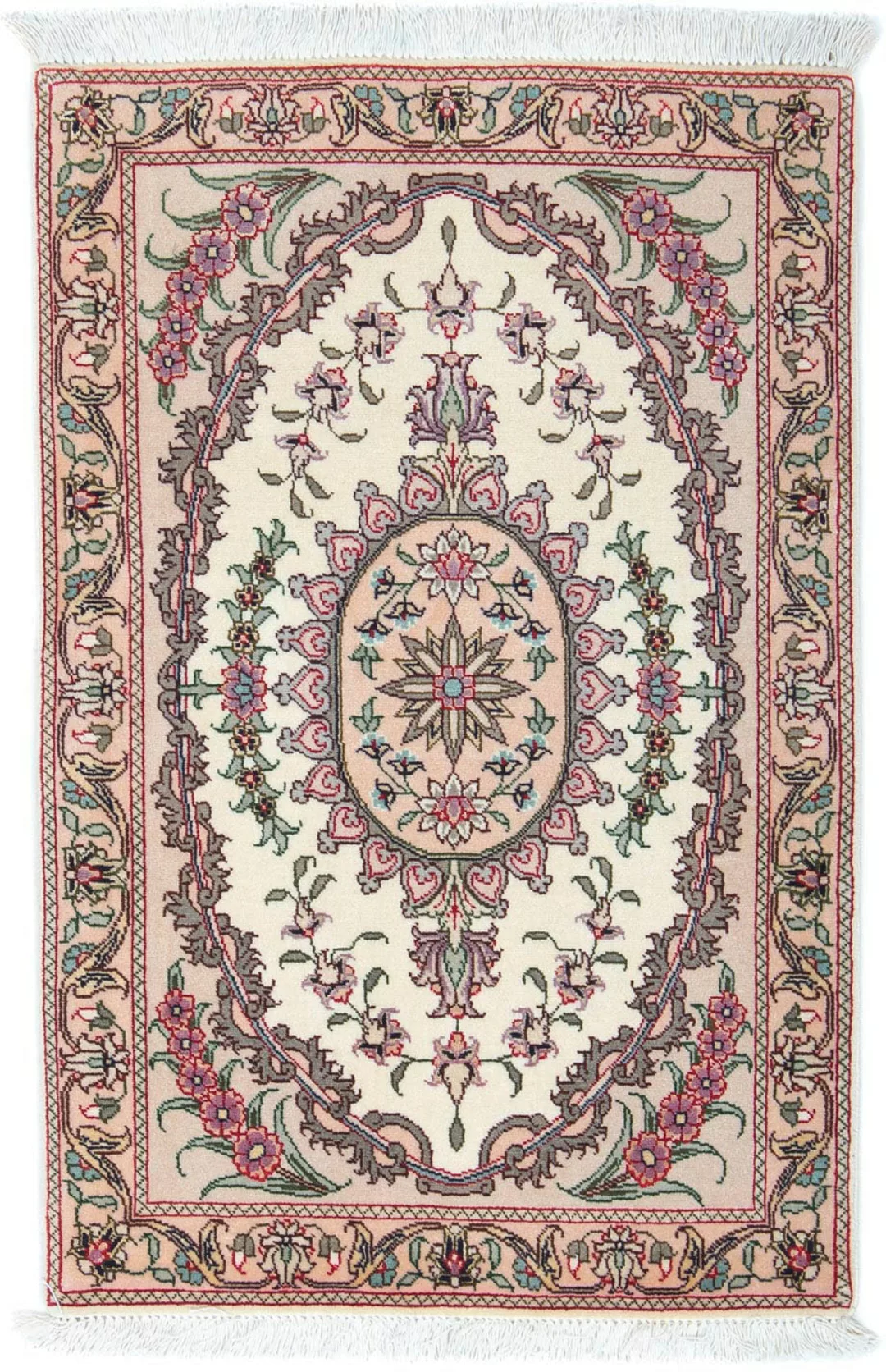 morgenland Wollteppich »Täbriz - 50 Raj Blumenmuster Rosso scuro 90 x 60 cm günstig online kaufen