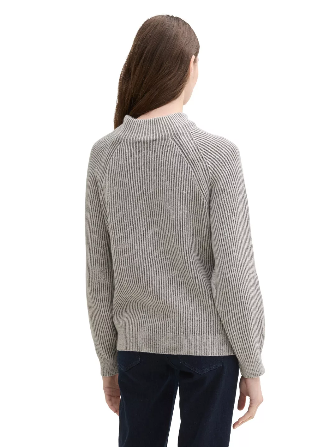 TOM TAILOR Strickpullover Gerippter Pullover mit Stehkragen günstig online kaufen