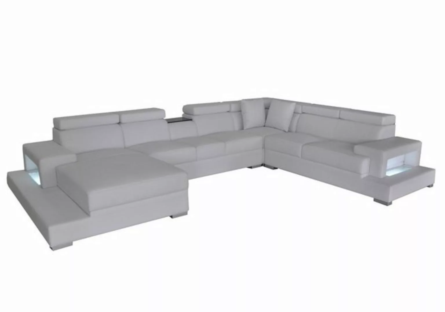 JVmoebel Ecksofa Designer weiße U-Form Wohnlandschaft Mit LED Luxus Möbel N günstig online kaufen