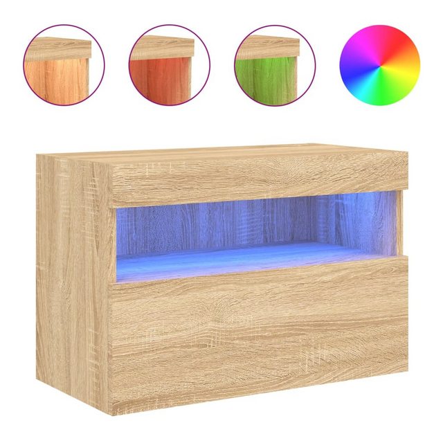 vidaXL TV-Schrank TV-Wandschrank mit LED-Leuchten Sonoma-Eiche 60x30x40 cm günstig online kaufen