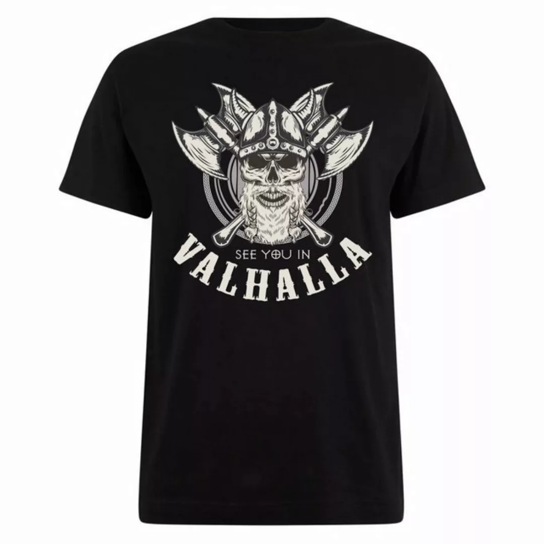 Banco T-Shirt Vikinger Shirt Herren Baumwolle Nordmann See you in Valhalla günstig online kaufen