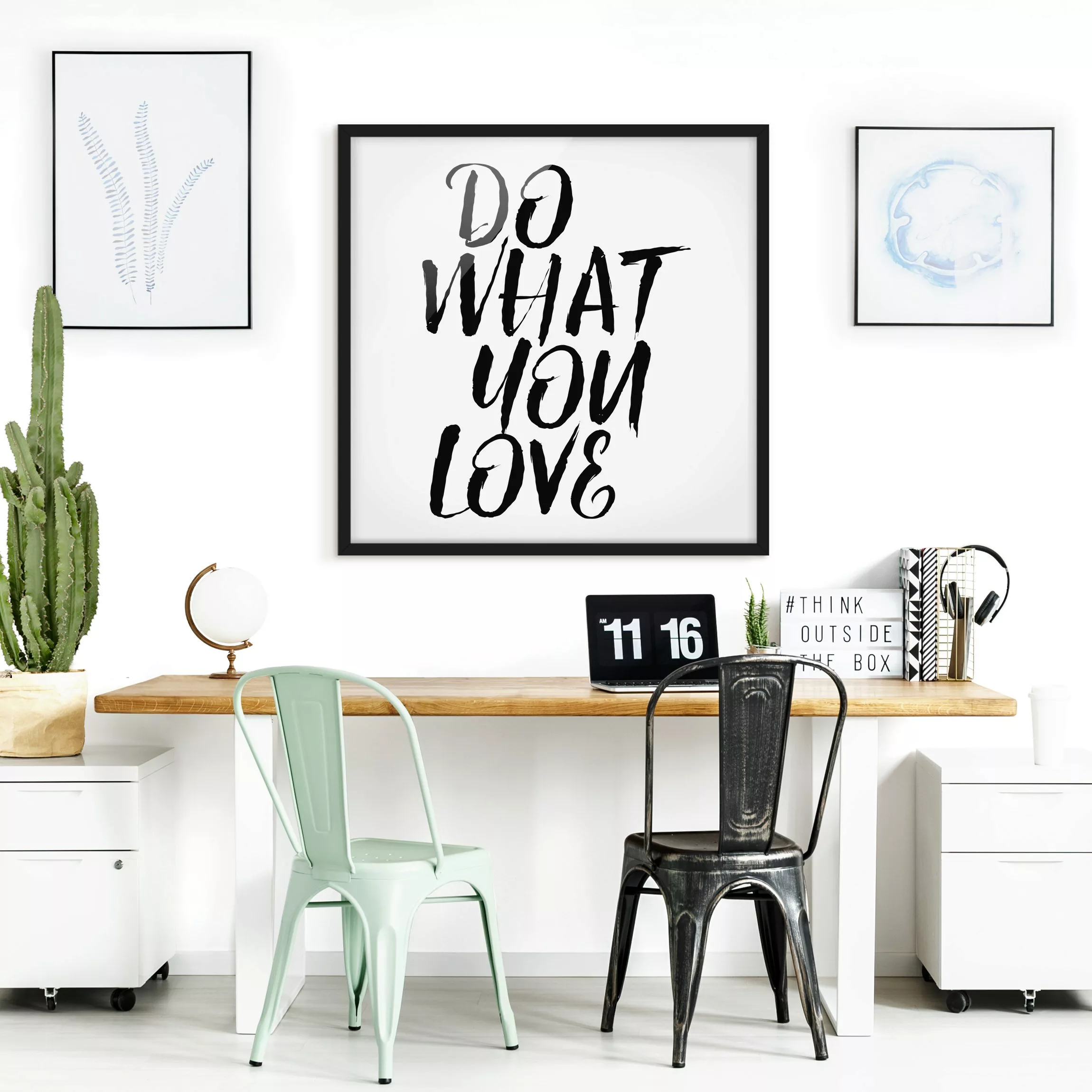 Bild mit Rahmen Spruch - Quadrat Do what you love günstig online kaufen