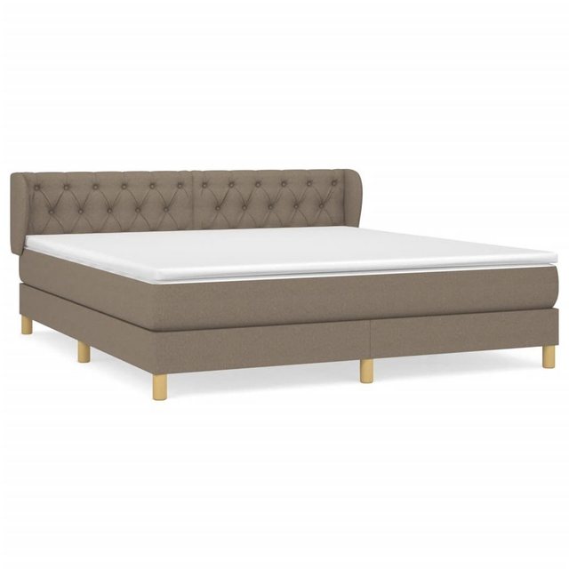 vidaXL Boxspringbett Boxspringbett mit Matratze Taupe 160x200 cm Stoff Bett günstig online kaufen