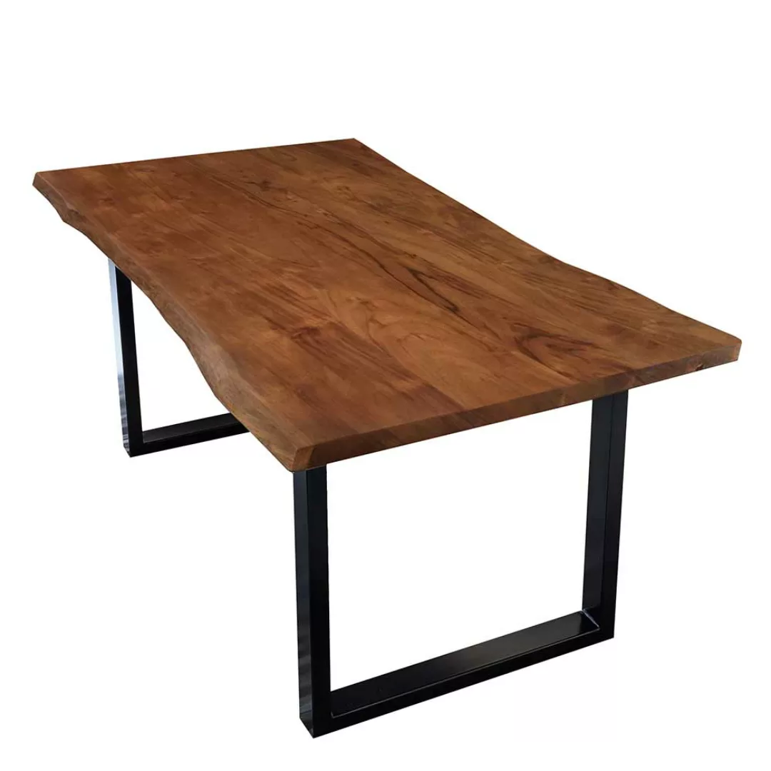 Baumkantentisch in Nussbaumfarben lackiert und gewachst Akazie Massivholz u günstig online kaufen