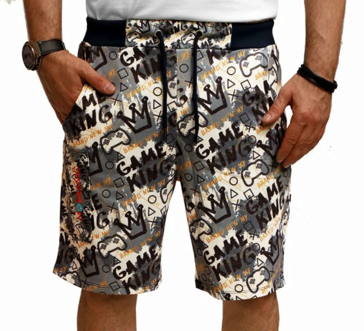 RMK Shorts Herren Short kurze Hose Sommer Bermuda mit Print Gamer Game Elas günstig online kaufen