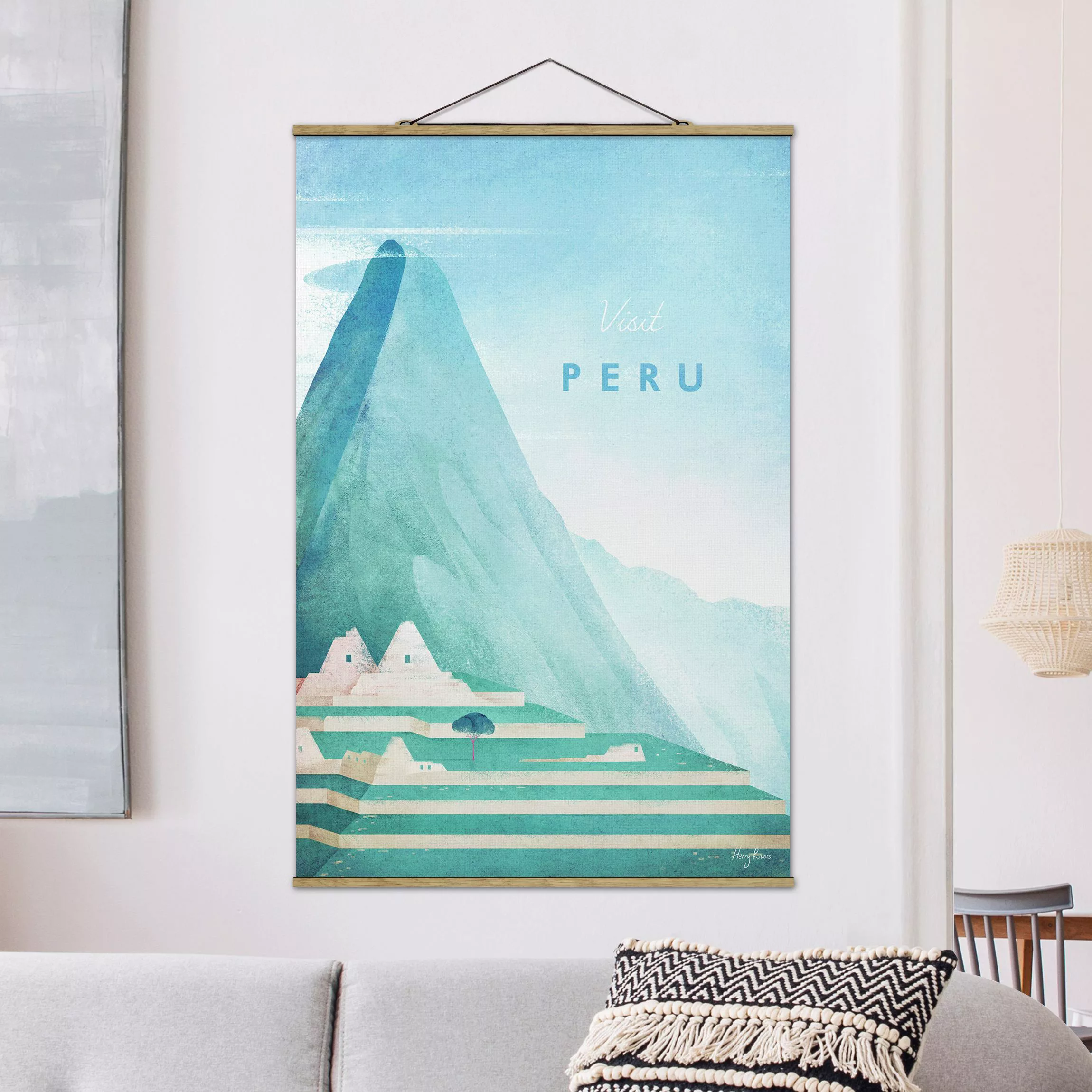 Stoffbild mit Posterleisten - Hochformat Reiseposter - Peru günstig online kaufen