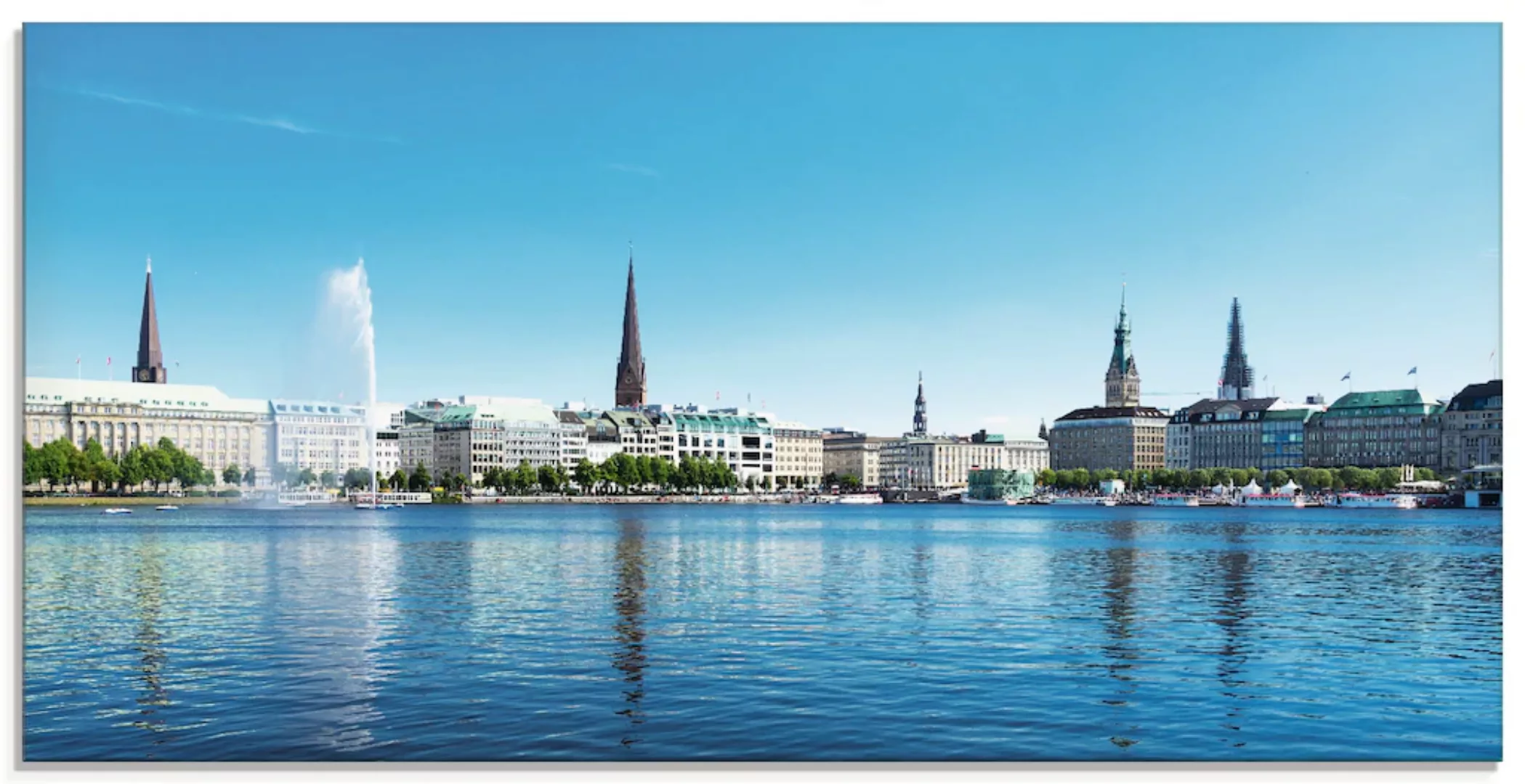 Artland Glasbild "Hamburg Alsterpanorama", Deutschland, (1 St.) günstig online kaufen