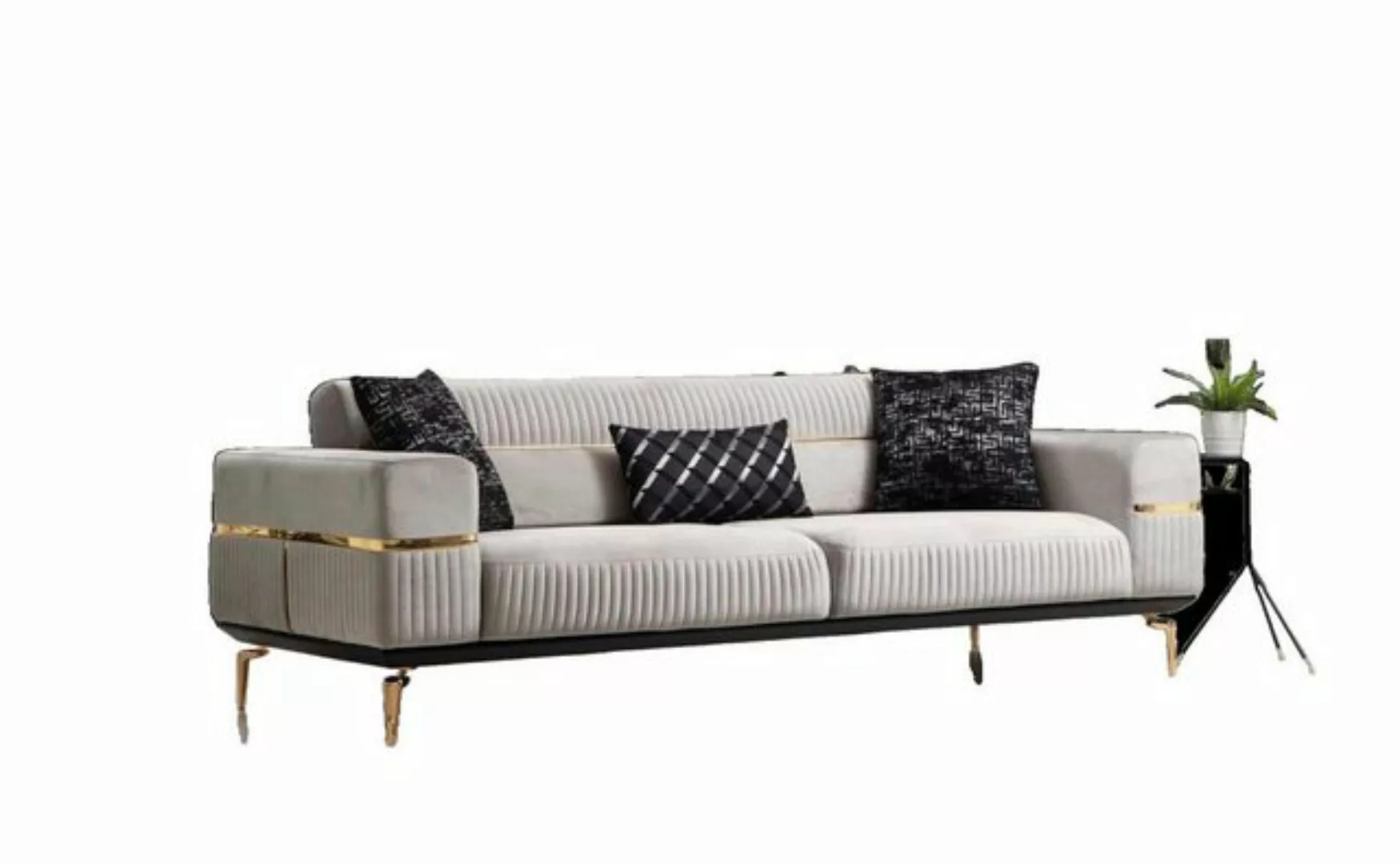 JVmoebel Sofa Weißer Dreisitzer moderne Möbel Luxus Couch Neu Edelstahl, Ma günstig online kaufen