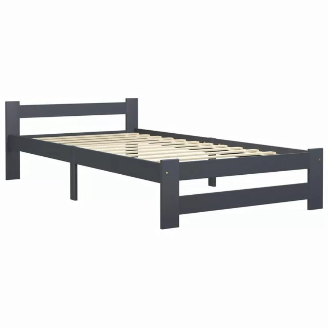 vidaXL Bett Massivholzbett Dunkelgrau Kiefer 90x200 cm günstig online kaufen