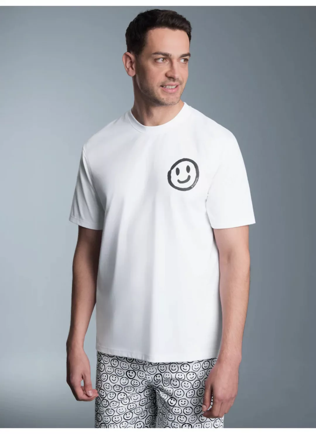 Trigema Schlafanzug "TRIGEMA T-Shirt mit lustigem Smiley-Printmotiv", (1 tl günstig online kaufen