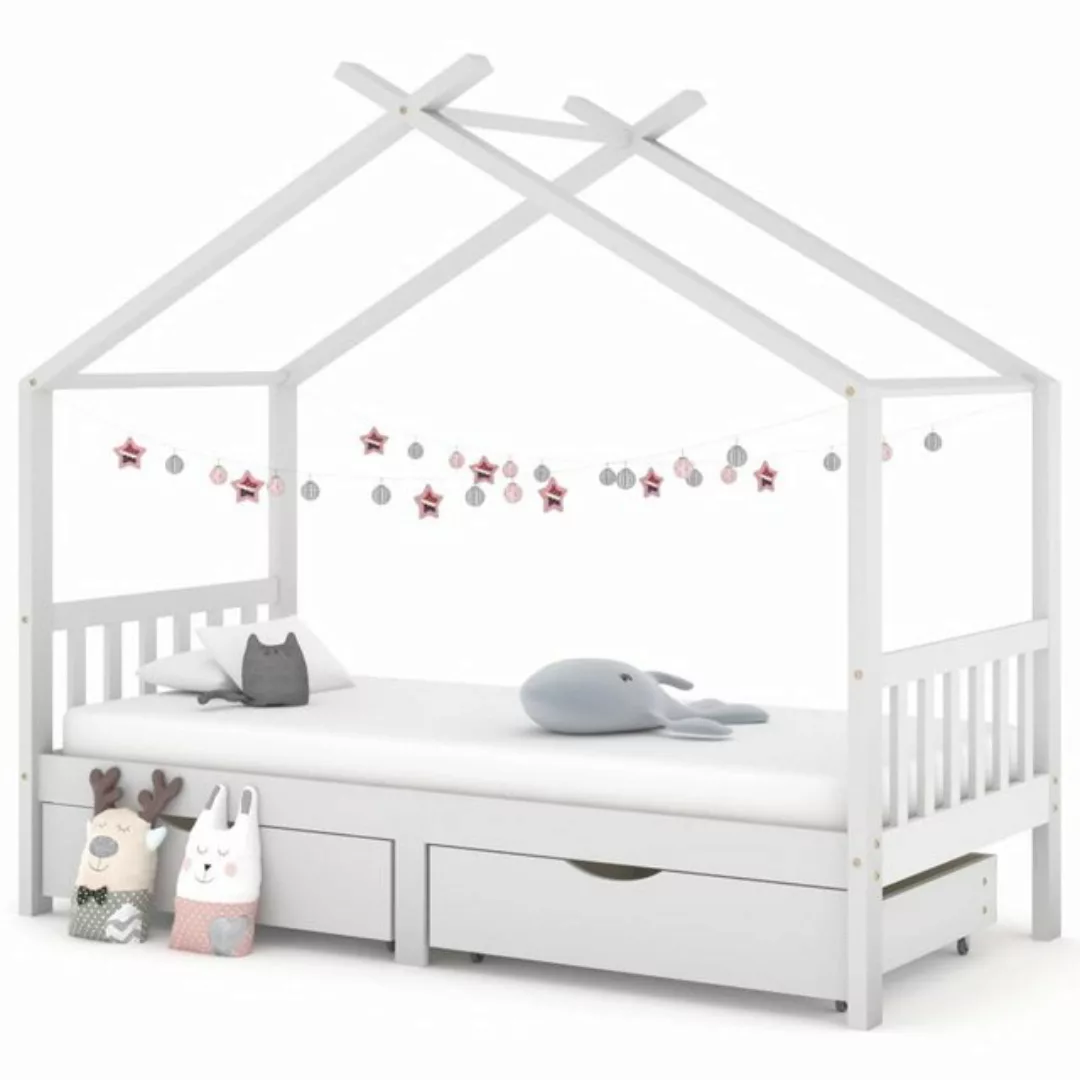 Kinderbett Mit Schubladen Weiß Massivholz Kiefer 90x200 Cm günstig online kaufen