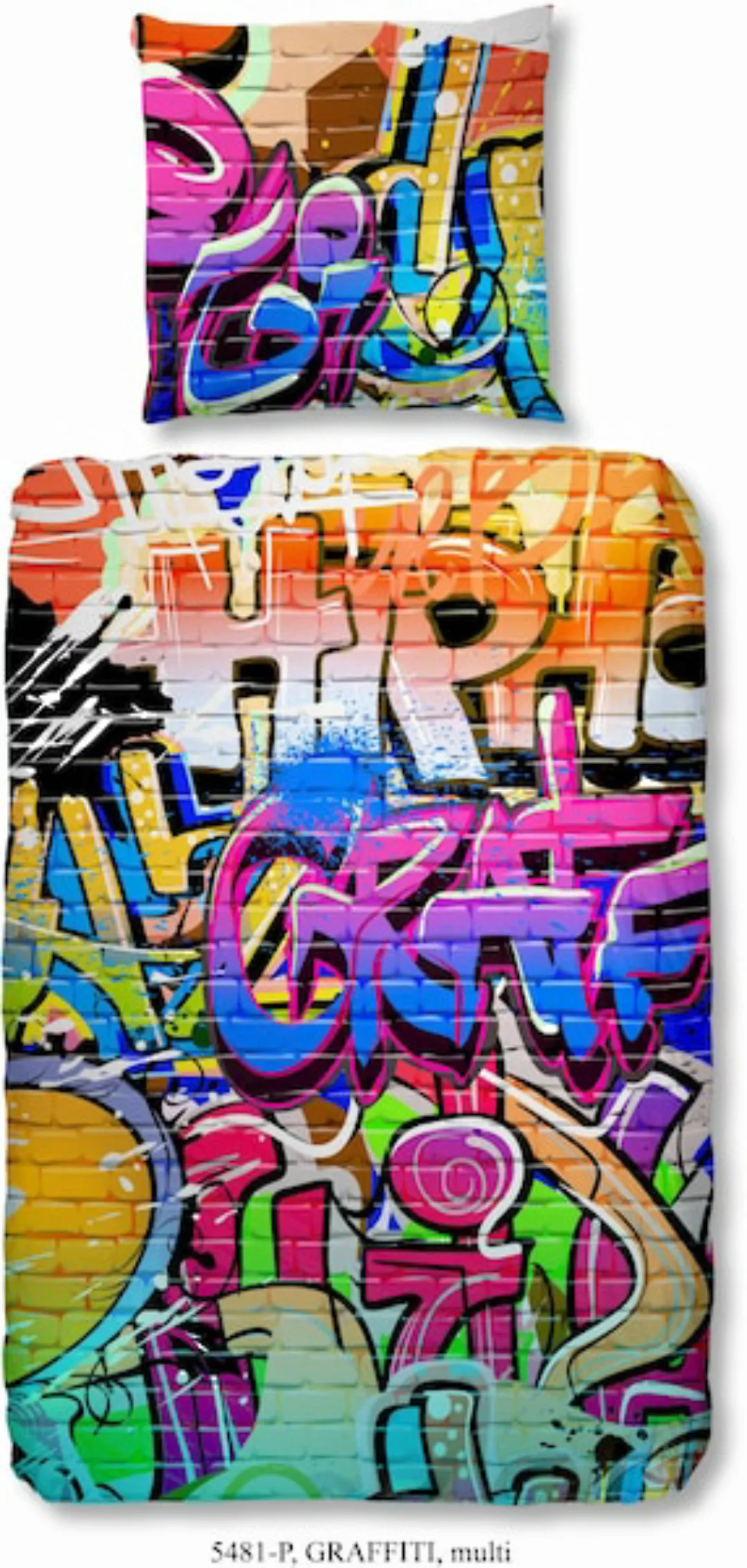 good morning Kinderbettwäsche »Graffiti«, (2 tlg.), im Graffitidesign günstig online kaufen