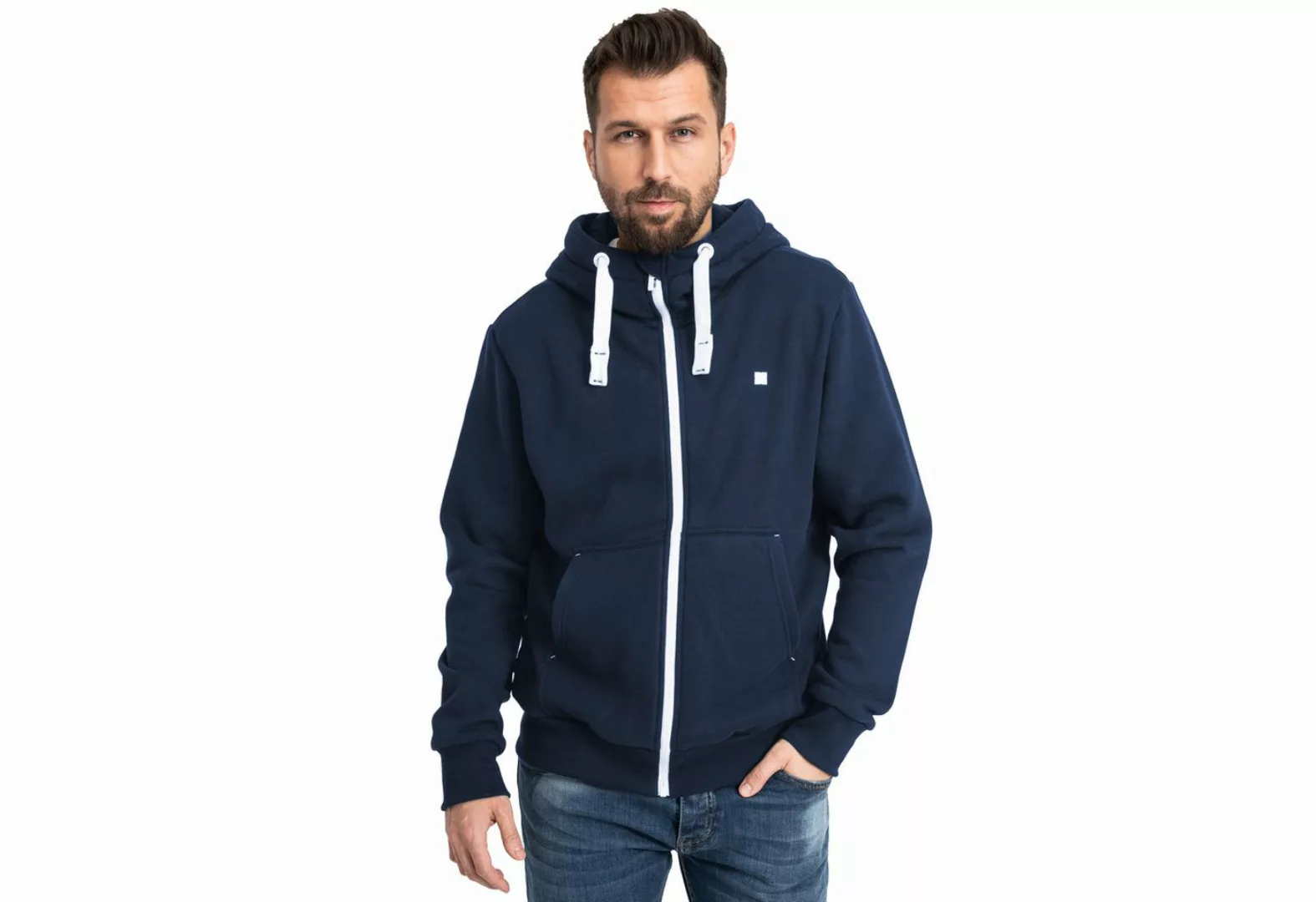 DEPROC Active Kapuzensweatshirt "FinnCMYK II MEN", weiche Fleecejacke mit K günstig online kaufen