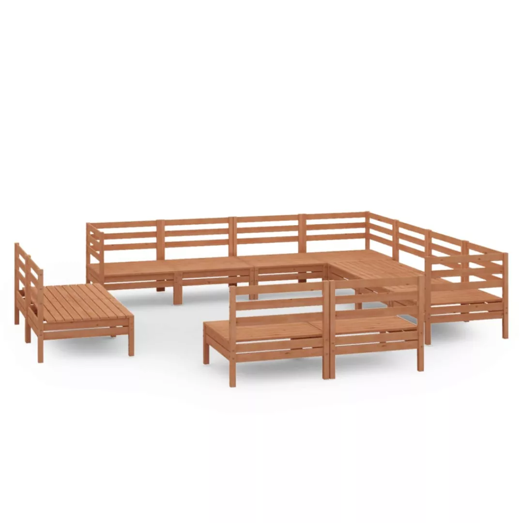 11-tlg. Garten-lounge-set Massivholz Kiefer Honigbraun günstig online kaufen