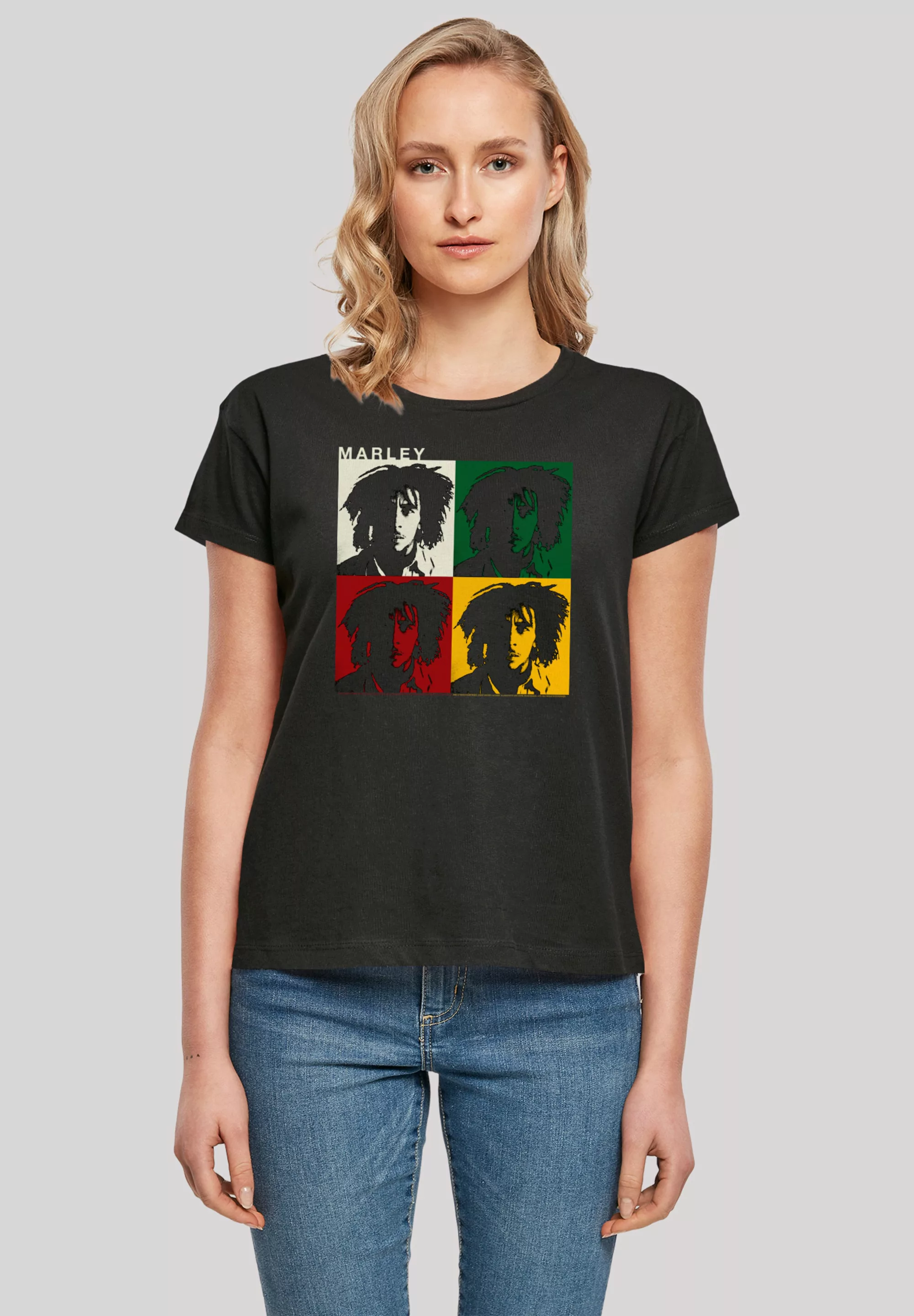 F4NT4STIC T-Shirt "Bob Marley Colour Blocks Two Sleeves Reggae Music", Prem günstig online kaufen