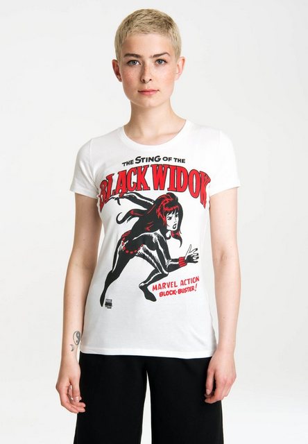 LOGOSHIRT T-Shirt "Black Widow", mit Superheldinnen-Frontdruck günstig online kaufen