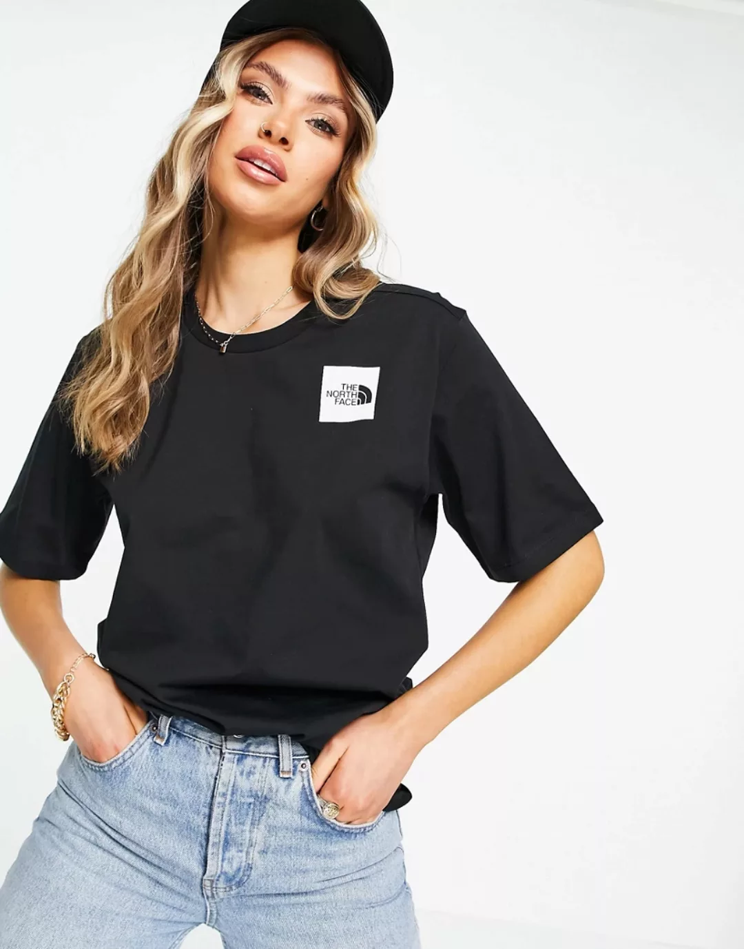 The North Face – Fine – Boyfriend-T-Shirt in Schwarz günstig online kaufen