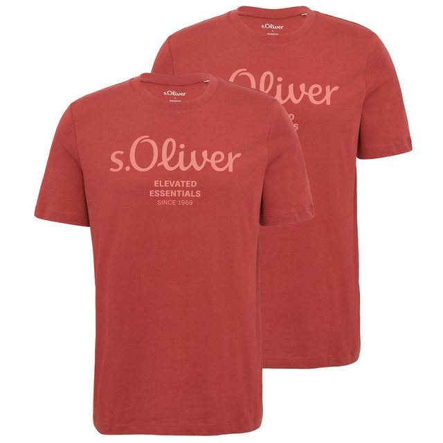 s.Oliver T-Shirt Casual (2-tlg) mit Rundhals-Ausschnitt, kurzarm, Logo-Aufd günstig online kaufen