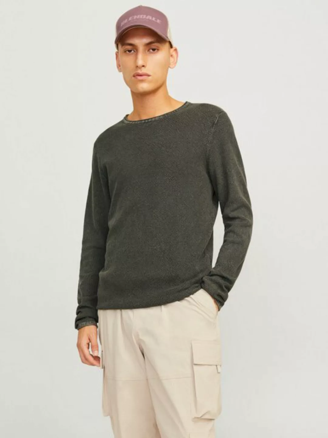 Jack & Jones Rundhalspullover JJDEAN KNIT CREW NECK AW24 in gewaschener Opt günstig online kaufen