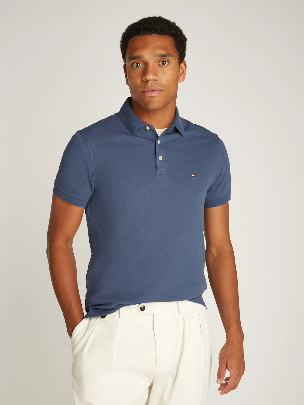 Tommy Hilfiger Poloshirt 1985 SLIM POLO aus leicht strukturiertem Piqué-Mat günstig online kaufen