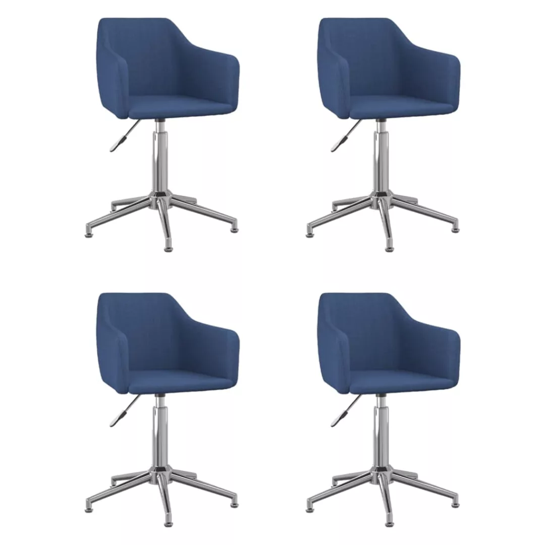 Vidaxl Esszimmerstühle 4 Stk. Drehbar Blau Stoff günstig online kaufen