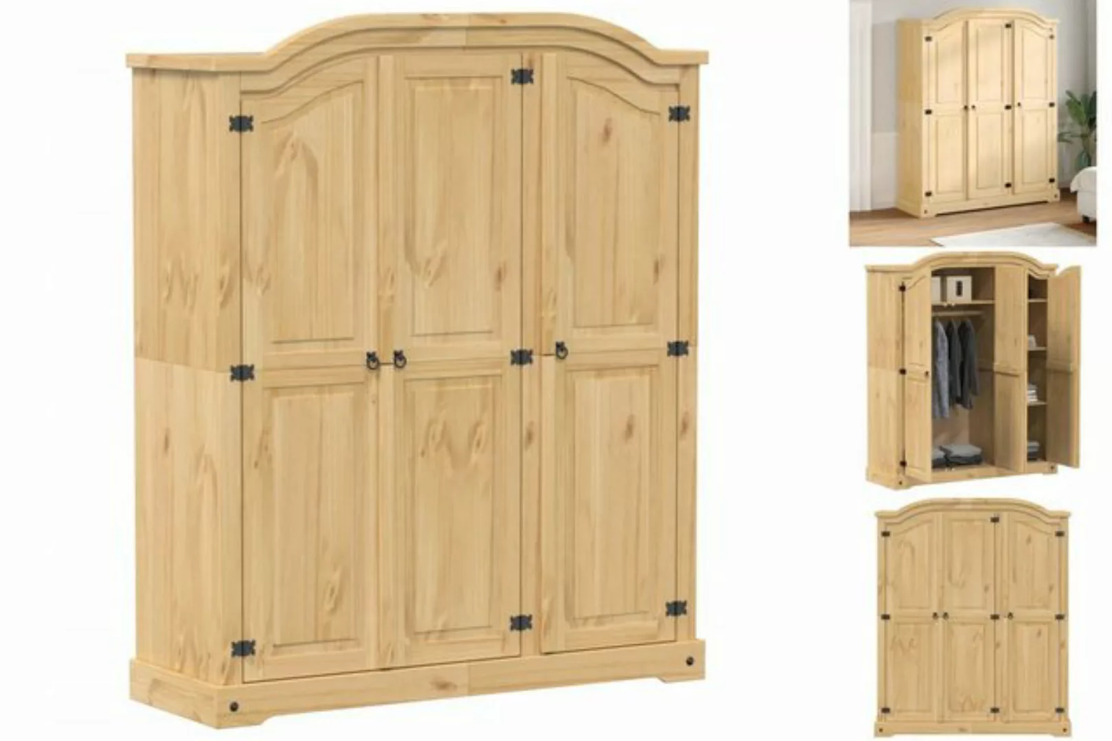 vidaXL Kleiderschrank Kleiderschrank Corona 151,5x52x186 cm Massivholz Kief günstig online kaufen