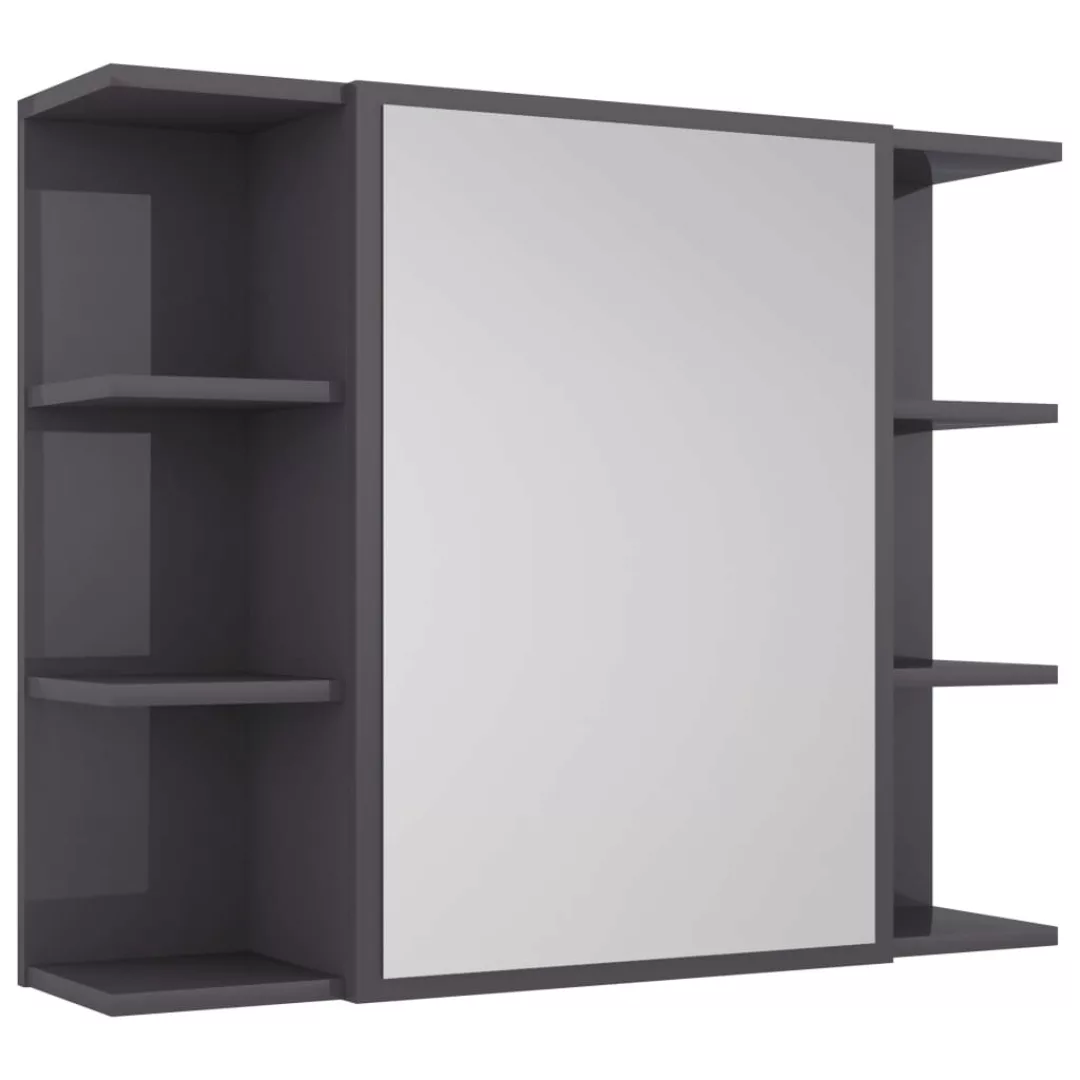 Bad-spiegelschrank Hochglanz-grau 80x20,5x64 Cm Spanplatte günstig online kaufen