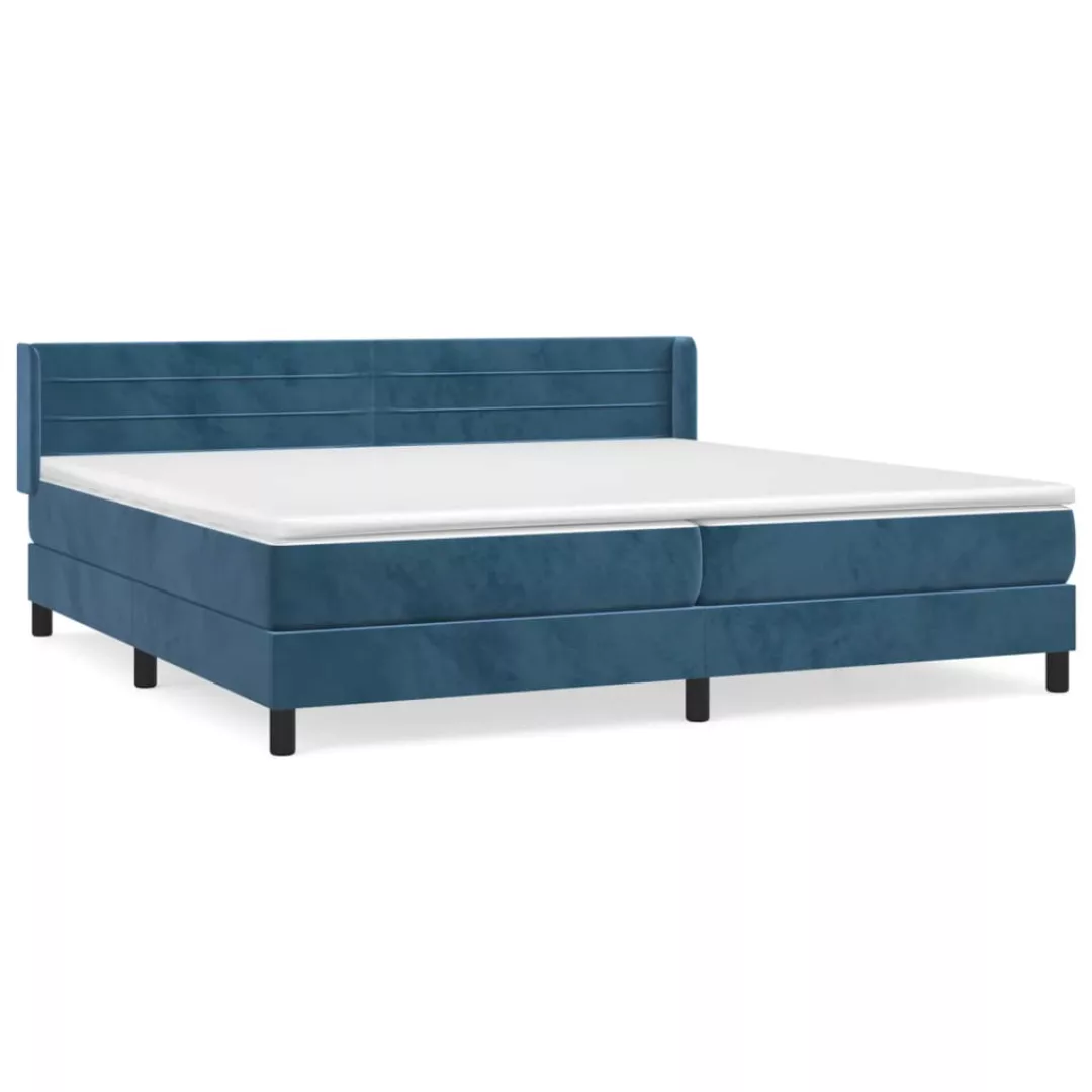 Vidaxl Boxspringbett Mit Matratze Dunkelblau 200x200 Cm Samt günstig online kaufen