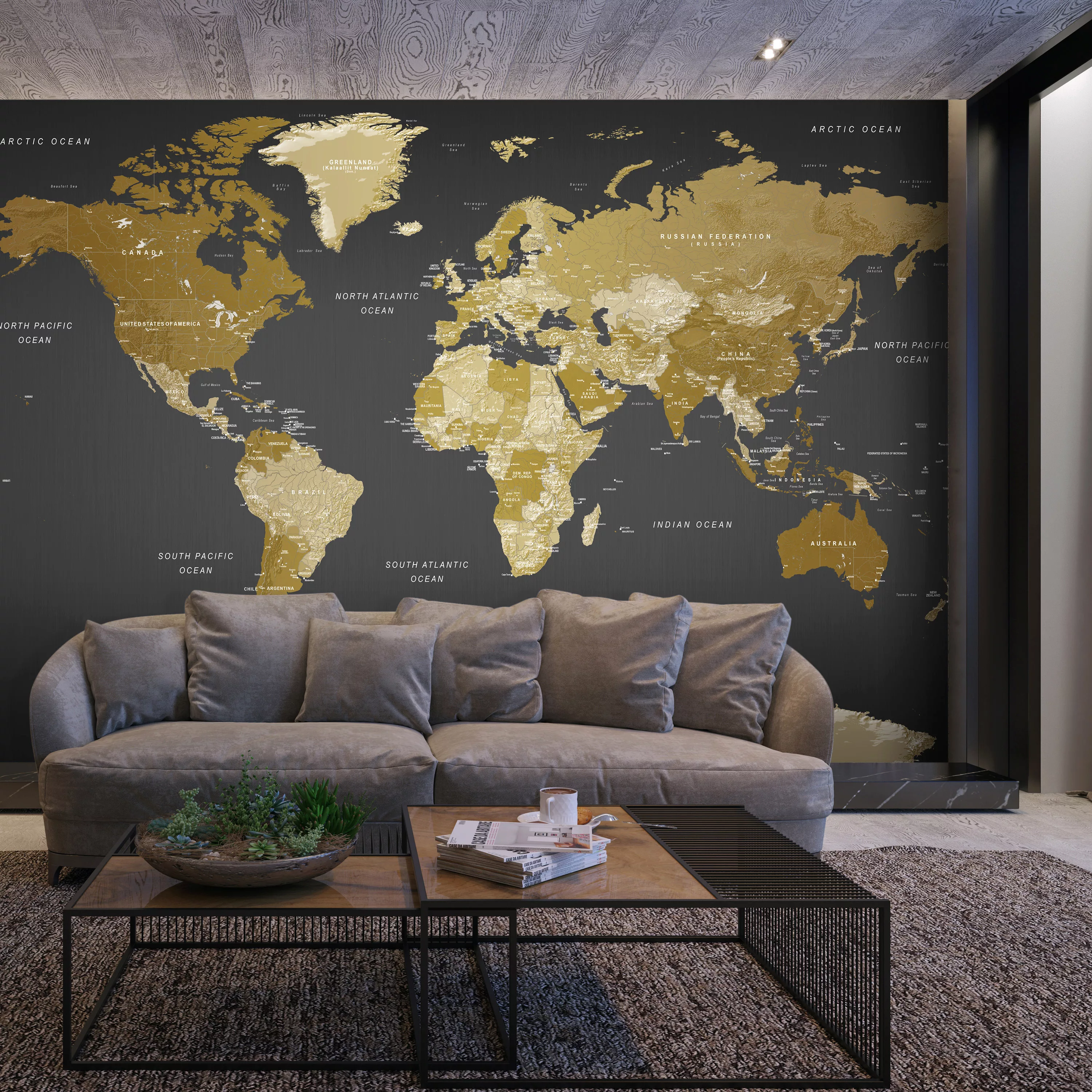 Selbstklebende Fototapete - World Map: Modern Geography günstig online kaufen