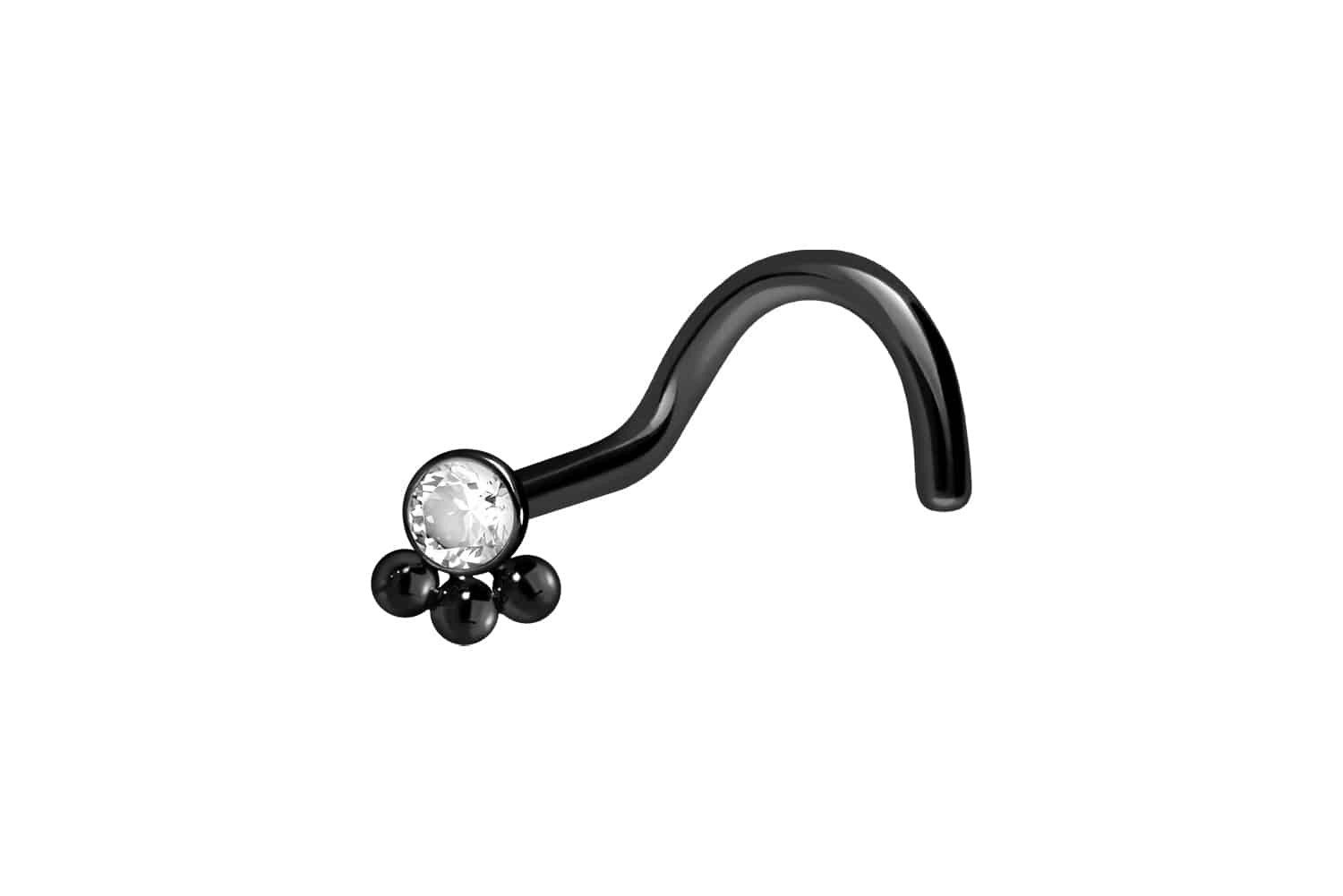 PIERCINGLINE Nasenpiercing Titan Nasenstecker Spirale KRISTALL günstig online kaufen