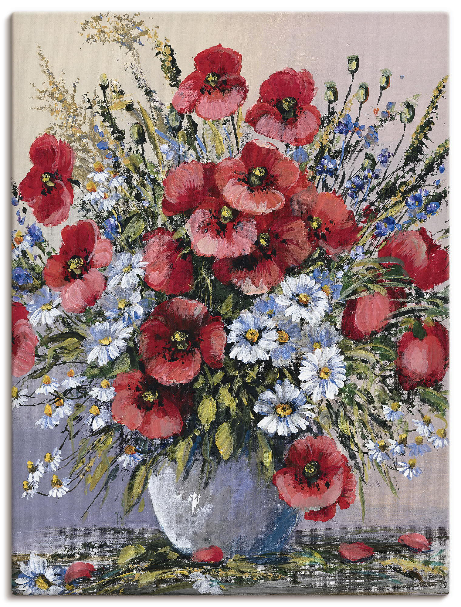 Artland Wandbild "Rote Mohnblumen", Blumen, (1 St.), als Leinwandbild, Post günstig online kaufen