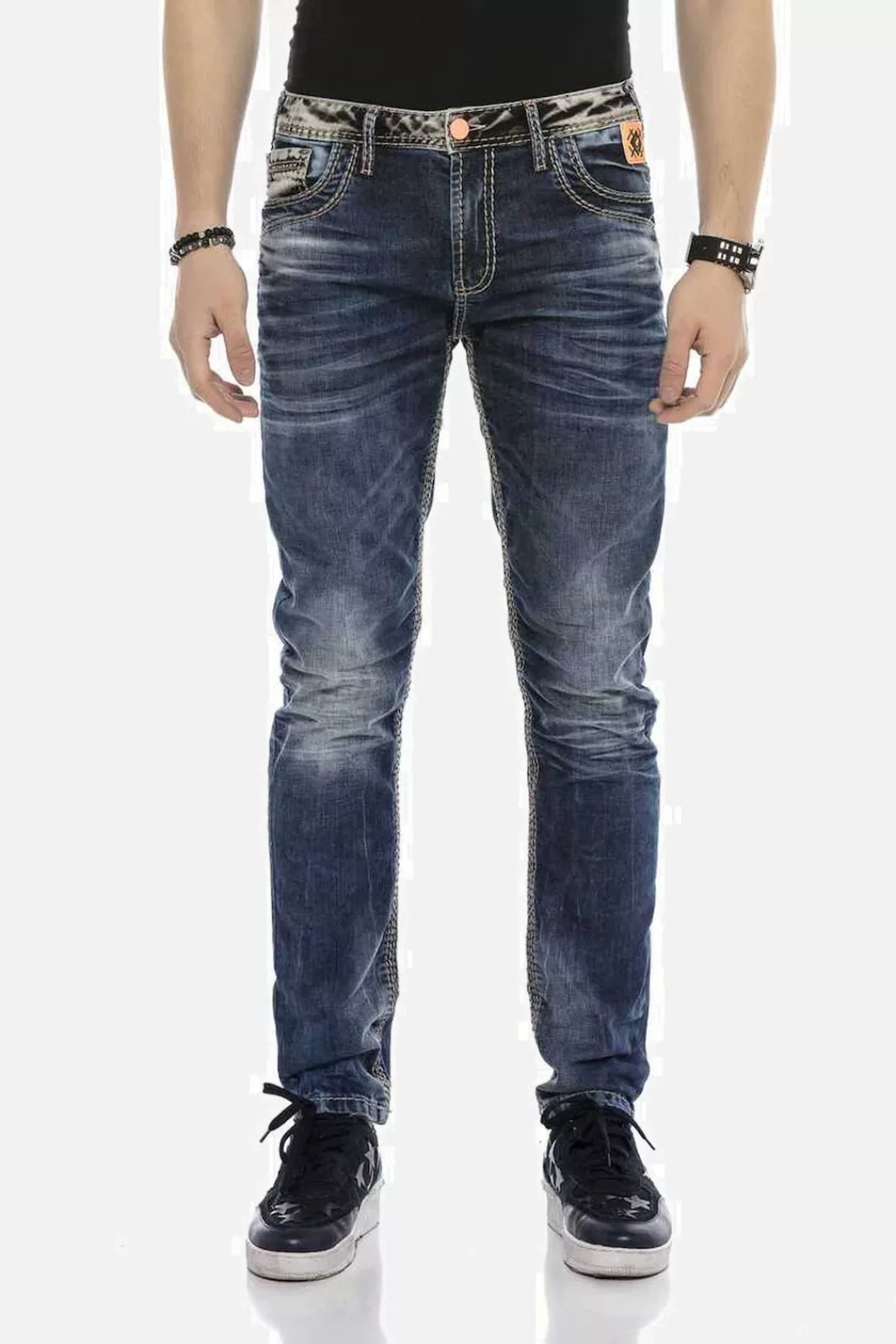 Cipo & Baxx Regular-fit-Jeans "DENIM", bequeme Jeans mit breiten Ziernähten günstig online kaufen