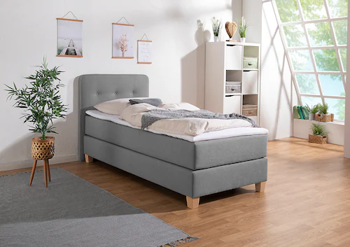 Home affaire Boxspringbett "Fargo", inkl. Topper, in 3 Matratzenarten, in S günstig online kaufen