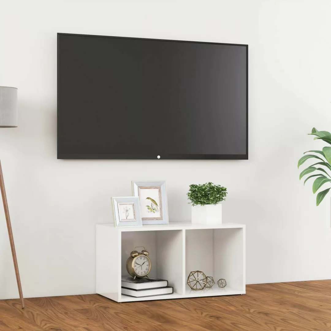 Tv-schrank Hochglanz-weiß 72x35x36,5 Cm Spanplatte günstig online kaufen