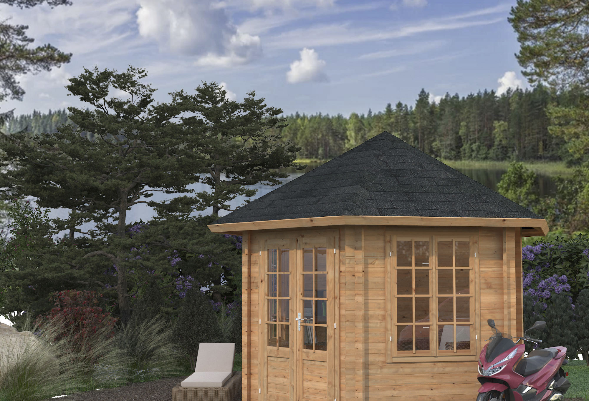 Palmako Gartenhaus "Pavillon Hanna", hellbraun günstig online kaufen