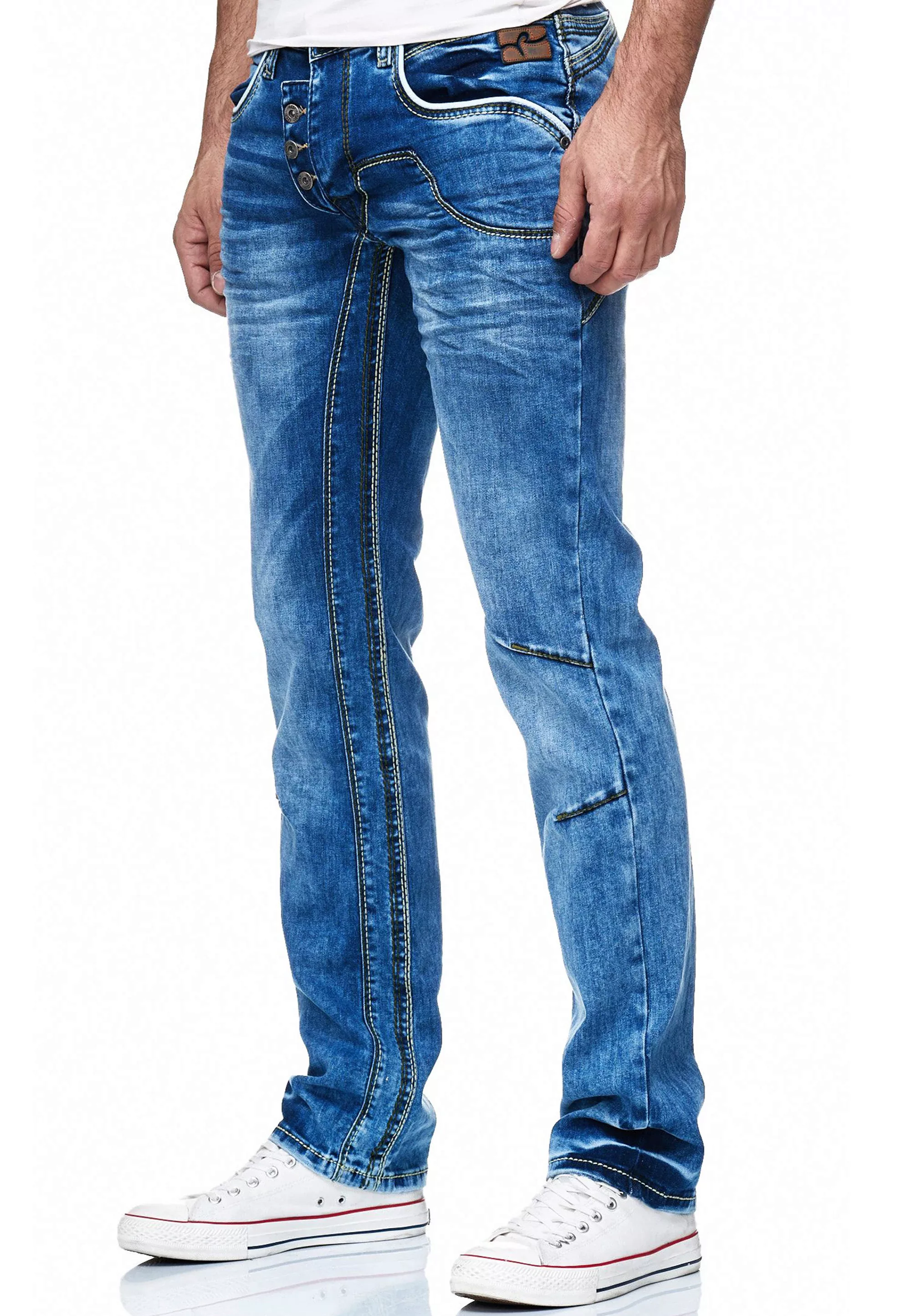 Rusty Neal Straight-Jeans "RUBEN 30", mit angesagten Ziernähten günstig online kaufen