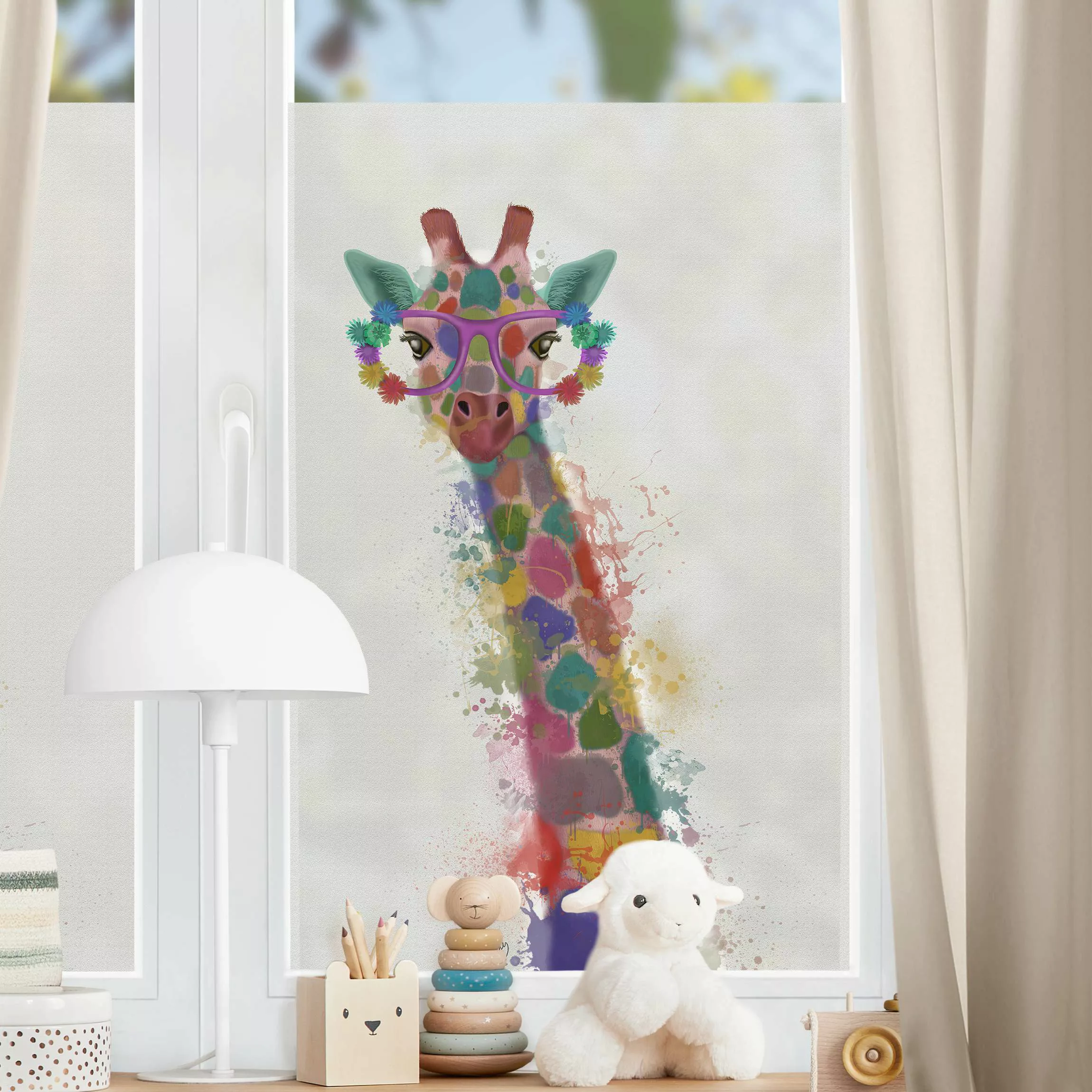 Fensterfolie Regenbogen Splash Giraffe günstig online kaufen