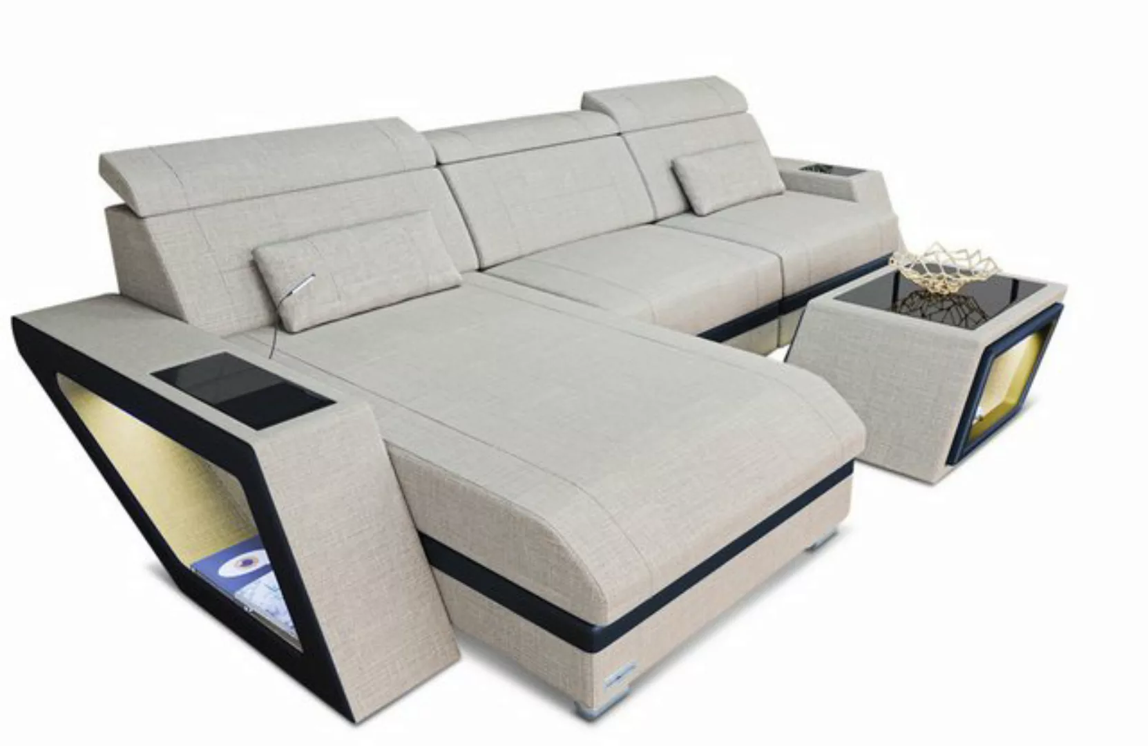 Sofa Dreams Ecksofa Stoffsofa Couch Catania L Form Polster Sofa, mit LED, U günstig online kaufen