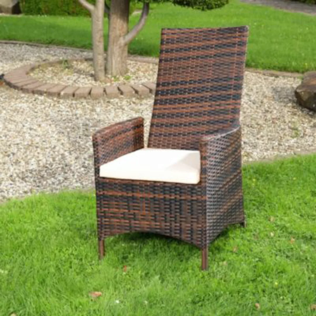 Mucola Relaxsessel Polyrattan Garten verstellbar Gartenmöbel Balkon Sitzmöb günstig online kaufen