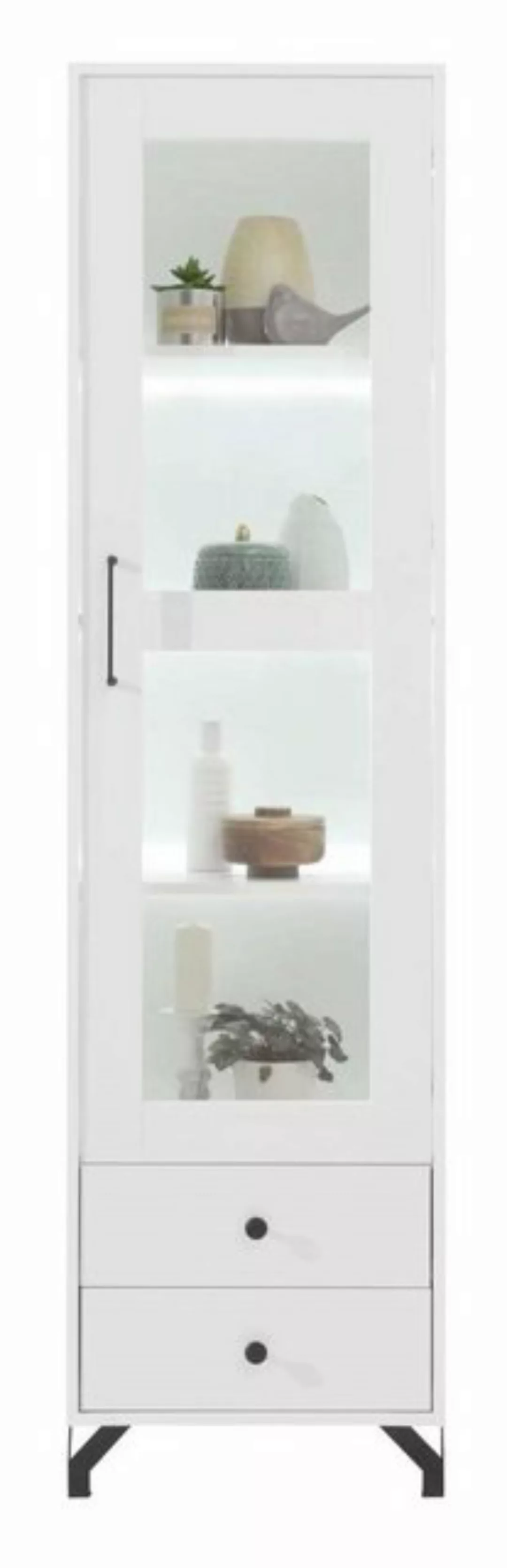 Stylefy Vitrine Arm Weiß Hochglanz (Standvitrine, Glasvitrine) Glaselemente günstig online kaufen