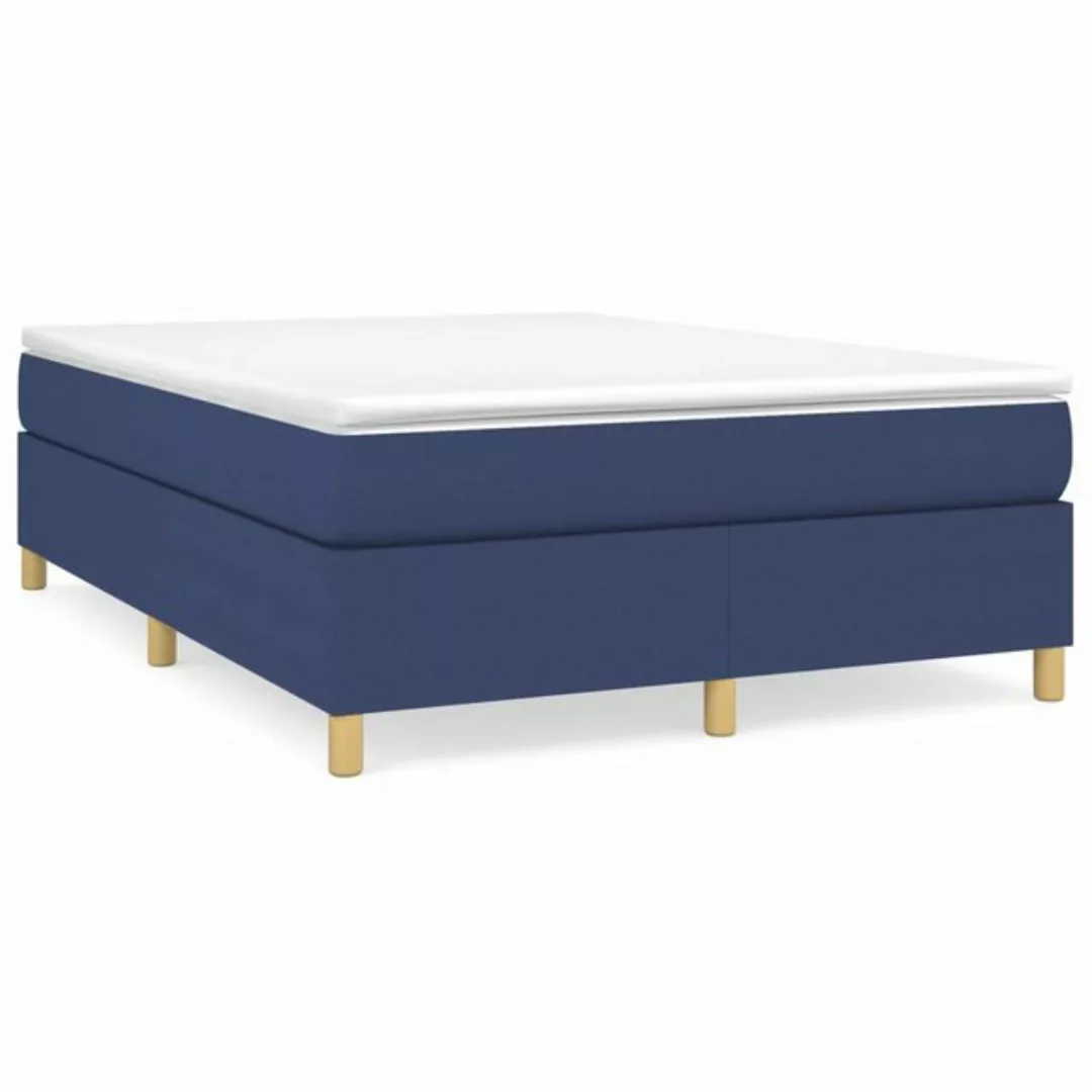 vidaXL Boxspringbett mit Matratze Blau 140x200 cm Stoff1399146 günstig online kaufen