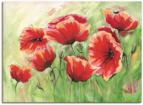 Artland Wandbild "Rote Mohnblumen II", Blumen, (1 St.), als Leinwandbild, P günstig online kaufen
