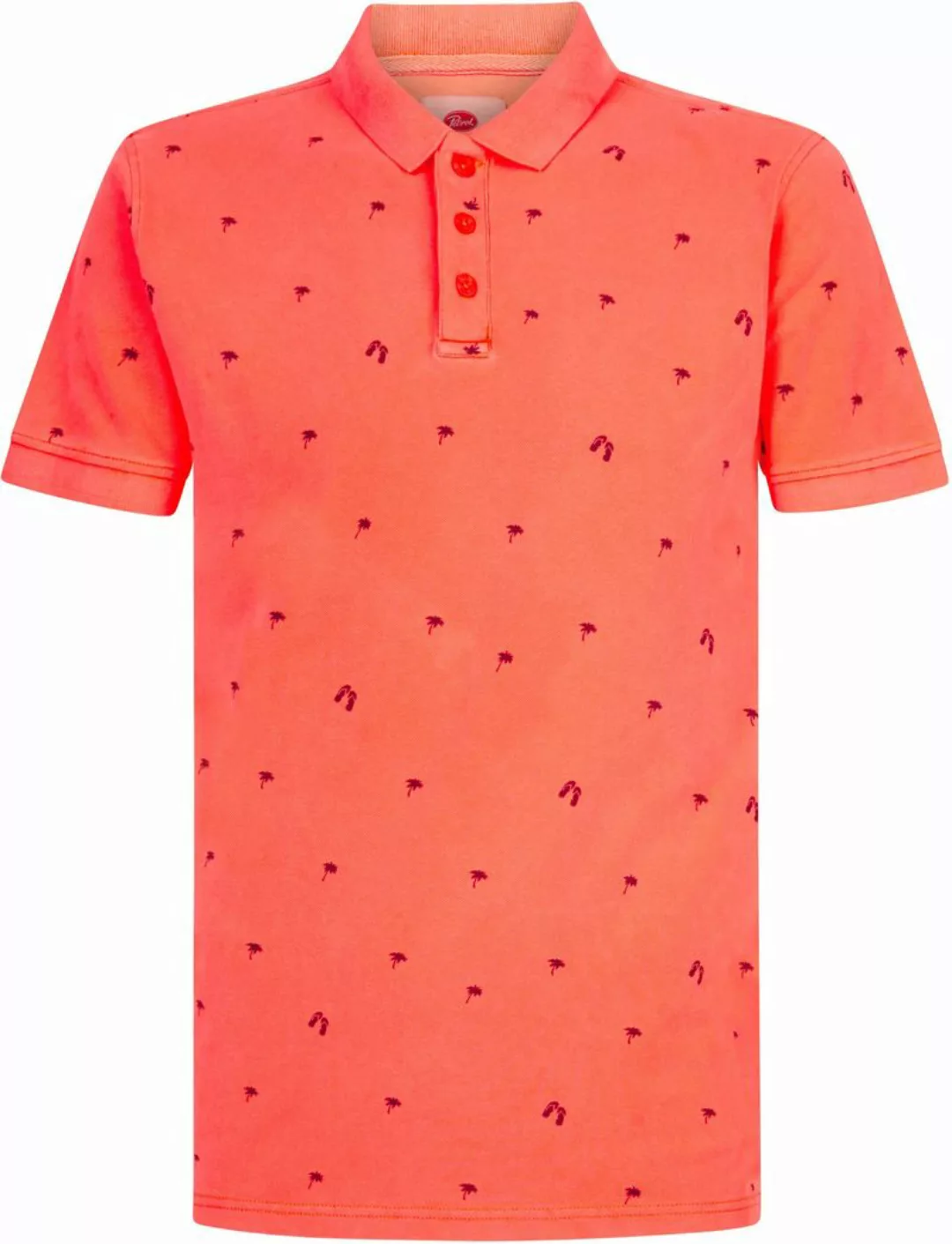 Petrol Polo Shirt Palmen Orange - Größe XL günstig online kaufen