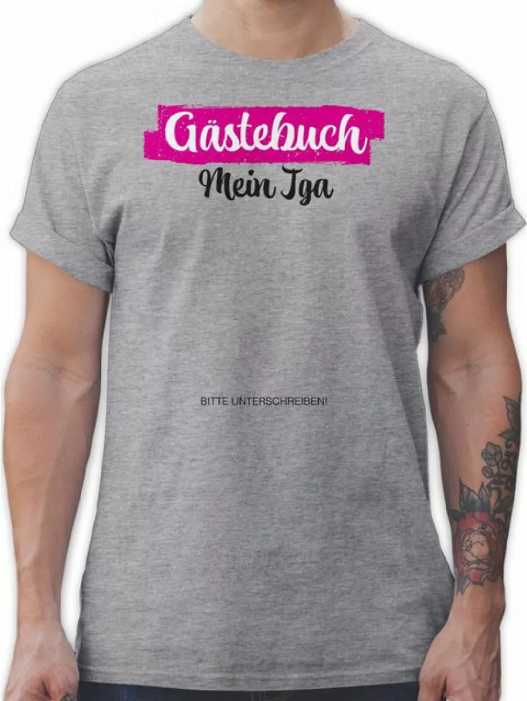 Shirtracer T-Shirt JGA Gästebuch I Gästeliste Unterschreiben JGA Männer günstig online kaufen