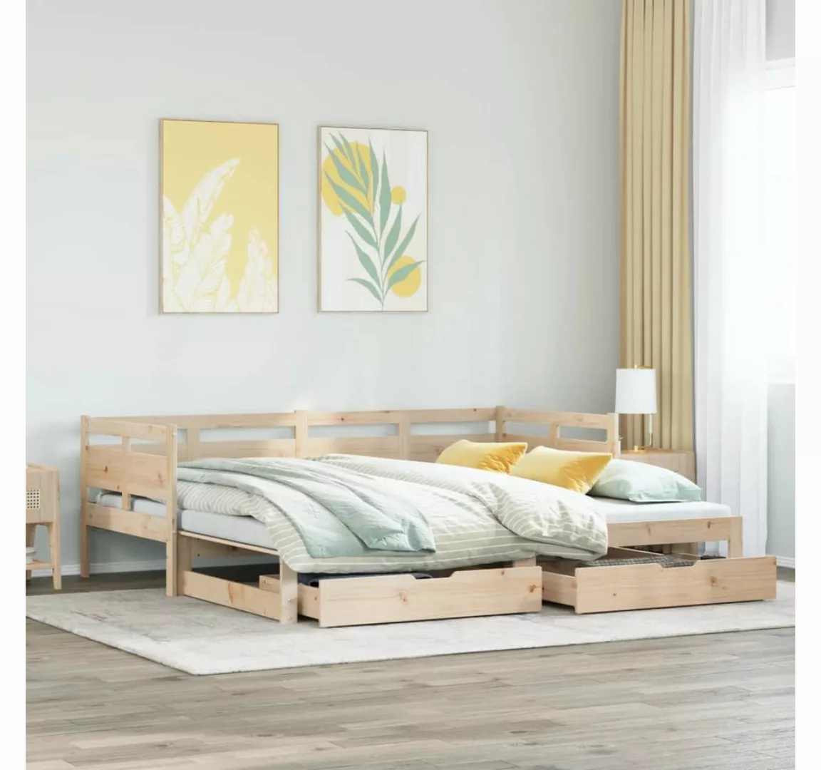 vidaXL Bett Tagesbett Ausziehbar mit Schubladen ohne Matratze 90x190 cm günstig online kaufen