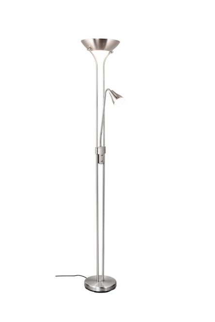 Stehleuchte 2xE27 1xE14 Metall Nickel Matt / Glas Frost Ø ca. 28 cm ca. 181 günstig online kaufen