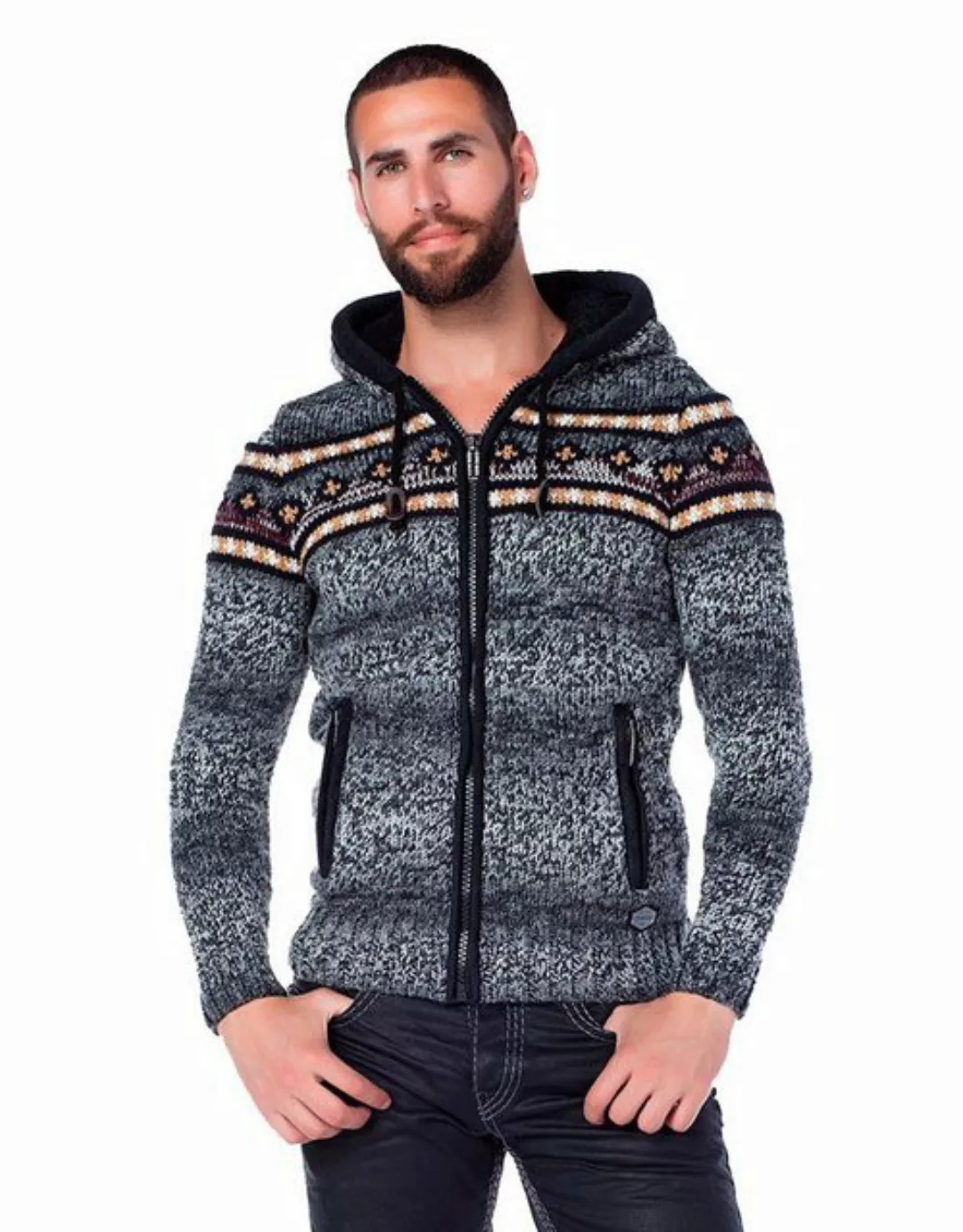 Cipo & Baxx Kapuzenstrickjacke CP120 günstig online kaufen