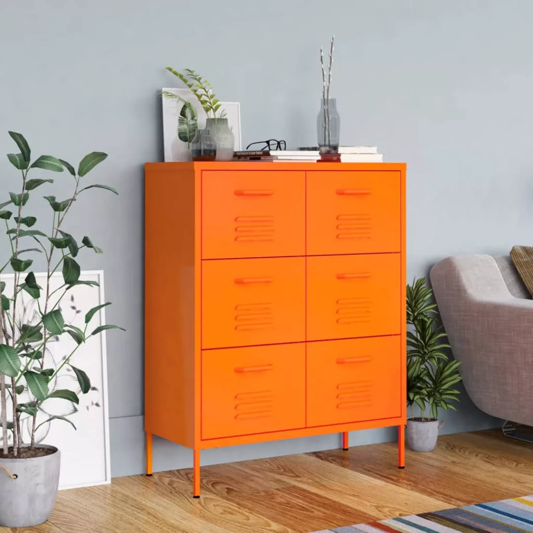 vidaXL Aktenschrank Aktenschrank Schubladenschrank Orange 80x35x101,5 cm St günstig online kaufen